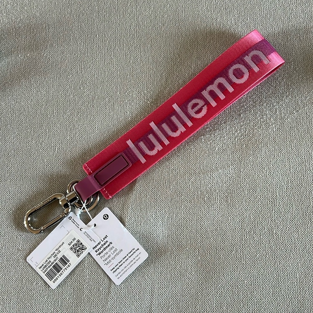 Rare Lululemon Never Lost Keychain Sakura Wordmark